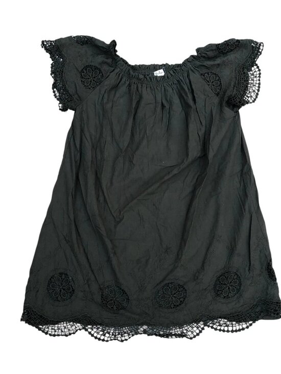 Indigo Dresses & Skirts - INDIGO Crochet Short Sleeve Dress Women's 2X Green Boho Short